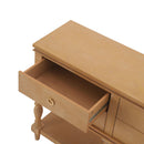 Console Table With 4 Soft Close Drawers, Thick Bottom Shelf For Living Room - Natural by HouseOfZazla