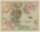 Vintage Map of Boston, Massachusetts 1838