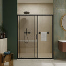 Single Sliding Shower Door, Thick Clear Tempered Glass Shower Door With Stainless Steel Handle by HouseOfZazla
