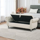 Storage Bench With Crystal Buttons And 1 Pillow For Bedroom