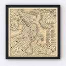 Vintage Map of Boston, Massachusetts 1884