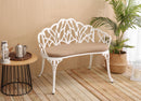 Tulip Patio Garden Bench Metal Park Bench Cast Aluminum Outdoor Furniture by HouseOfZazla