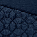 3 Piece Velvet Quilt Set Navy King/Cal King