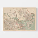 Vintage Map of Boston, Massachusetts 1891