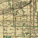 Vintage Map of Chicago, Illinois 1924