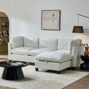 96.5" Sectional Couch for Living Room, Upholstered Soft Chenille Fabric Sofa