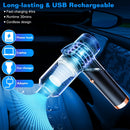 3 In 1 Cordless Handheld Vacuum Cleaner with Searchlight 120W 9000PA Portable Foldable Rechargeable Vacuum Car Home Duster with Brush Nozzle Long Nozz
