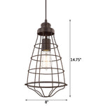 8"W Daudin 1-Light Pendant Burnished Bronze