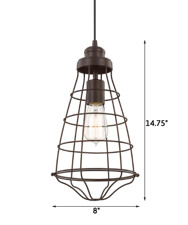 8"W Daudin 1-Light Pendant Burnished Bronze