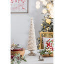 D5.1x21.7" Fringes Embellished Cone With Wooden Base
