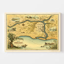 Vintage Map of Chicago, Illinois 1933