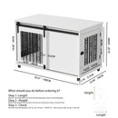 Dog Crate With Sliding Barn Door and Side Access, Lockable Wheels for Small to Medium Dogs - White