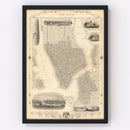 Vintage Map of New York City, New York 1851