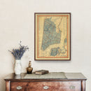 Vintage Map of New York City, New York 1846