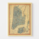 Vintage Map of New York City, New York 1846