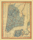 Vintage Map of New York City, New York 1846