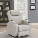 Selwyn - Upholstered Power Massage Recliner With Heat And Massage Functions - Champagne by HouseOfZazla