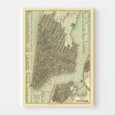 Vintage Map of New York City, New York 1836
