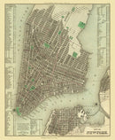 Vintage Map of New York City, New York 1836