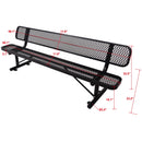 6' Outdoor Steel Bench With Backrest by HouseOfZazla