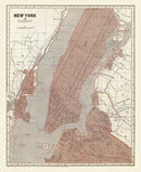 Vintage Map of New York City, New York 1845