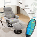 Ergonomic Recliner Chair With Ottoman, Modern 360° Swivel With Footstool by HouseOfZazla
