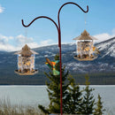 Hanging Gazebo Wild Bird Feeder Outdoor Bird Seed Station with Large Capacity 6 Feeder Ports for Garden Patio Park Weatherproof Easy To Refill by GBruno Store