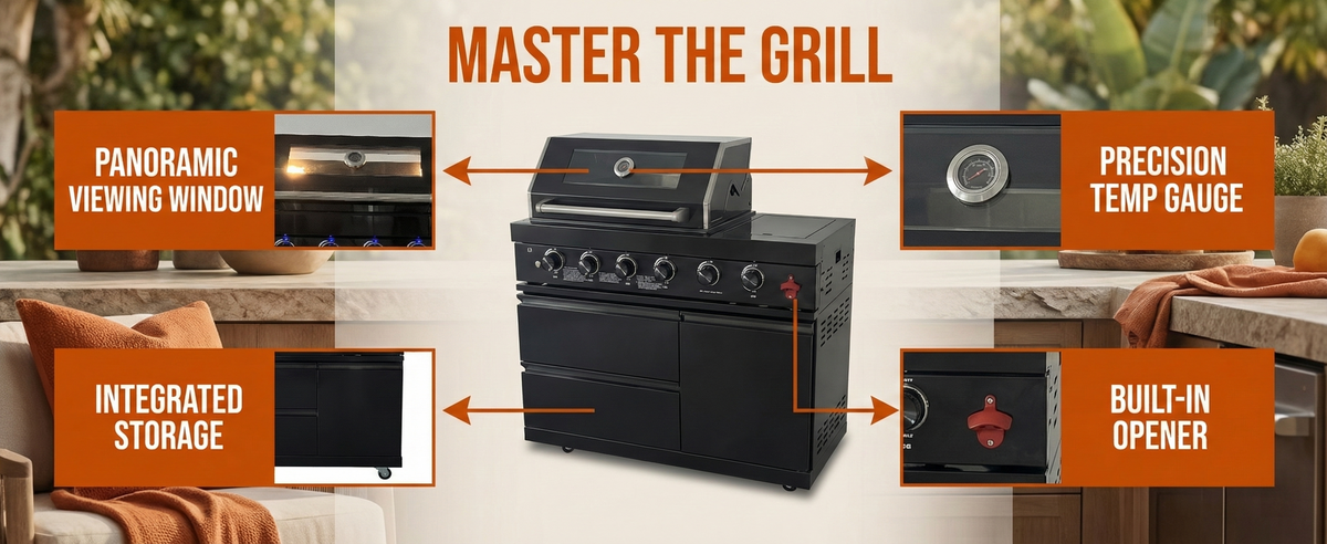 46-Inch Stainless Steel Outdoor BBQ Grill, photo 6 of 7
