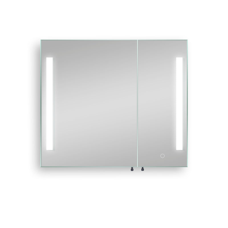 30x26 inch Black LED Mirror Medicine Cabinet Surface, Defogger, Anti-Fog, Dimmable Lights Brightness Memory
