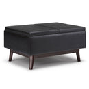Owen - Tray Top Small Coffee Table Upholstered Storage Ottoman by HouseOfZazla