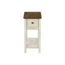 Accent End Table, 2 Tier, Narrow, Lamp, Storage Drawer, Charming Design