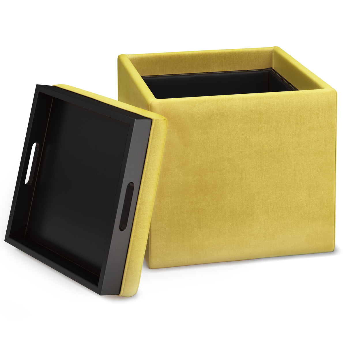 Rockwood - Upholstered Cube Storage Ottoman With Tray, photo 29 of 40