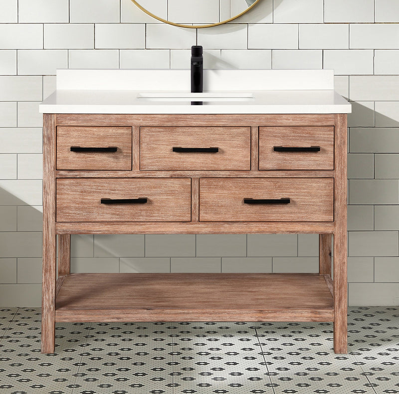 Betty 42" Bathroom Vanity Weathered Brown