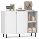 42 Inch Sideboard Buffet Cabinet Kitchen with Adjustable Shelves-White by LJGDeals