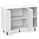 42 Inch Sideboard Buffet Cabinet Kitchen with Adjustable Shelves-White by LJGDeals