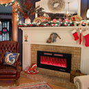 42/50/60/72 Inch Ultra-Thin Electric Fireplace with Decorative Crystals-50 inches by LJGDeals