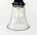 Clear Chevron Ribbed Vintage Pendant