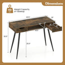 42.5" Mid Century Modern Writing Desk with Metal Leg and Drawers by LJGDeals