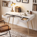42.5" Mid Century Modern Writing Desk with Metal Leg and Drawers by LJGDeals