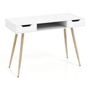 42.5" Mid Century Modern Writing Desk with Metal Leg and Drawers by DirectDeals