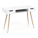 42.5" Mid Century Modern Writing Desk with Metal Leg and Drawers by LJGDeals