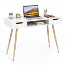 42.5" Mid Century Modern Writing Desk with Metal Leg and Drawers by LJGDeals