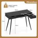 42.5" Mid Century Modern Writing Desk with Metal Leg and Drawers by DirectDeals