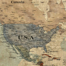 Customize Push Pin World Map Wall Canvas Print –