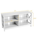 Wooden TV Stand Entertainment for TVs up to 55 Inch with X-Shaped Frame by LJGDeals