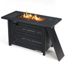 42 Inch 60 000 BTU Rectangular Propane Fire Pit Table with Waterproof Cover by LJGDeals