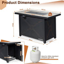 42 Inch 60000 BTU Propane Fire Pit Table with Ceramic Tabletop by LJGDeals