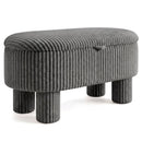 42 Inch Storage Ottoman Bench Corduroy Fabric Upholstered Foot Stool by LJGDeals