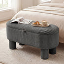 42 Inch Storage Ottoman Bench Corduroy Fabric Upholstered Foot Stool by LJGDeals