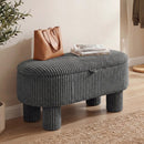 42 Inch Storage Ottoman Bench Corduroy Fabric Upholstered Foot Stool by LJGDeals
